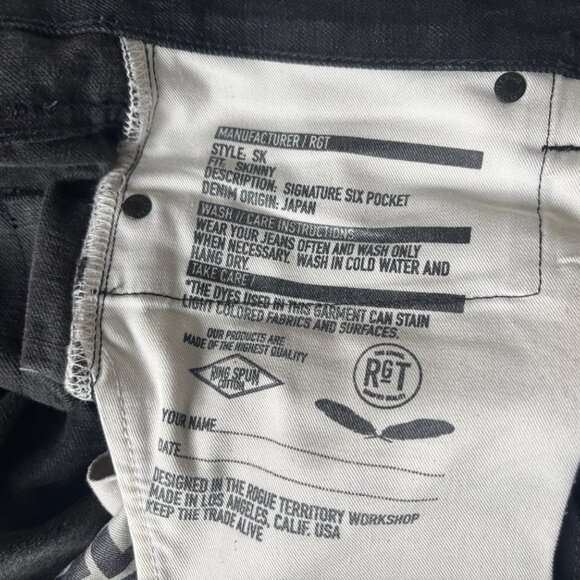 $375 Rogue Territory Signature Six-Pocket Skinny Japanese Selvedge Jeans 29 x 28 - Picture 9 of 15
